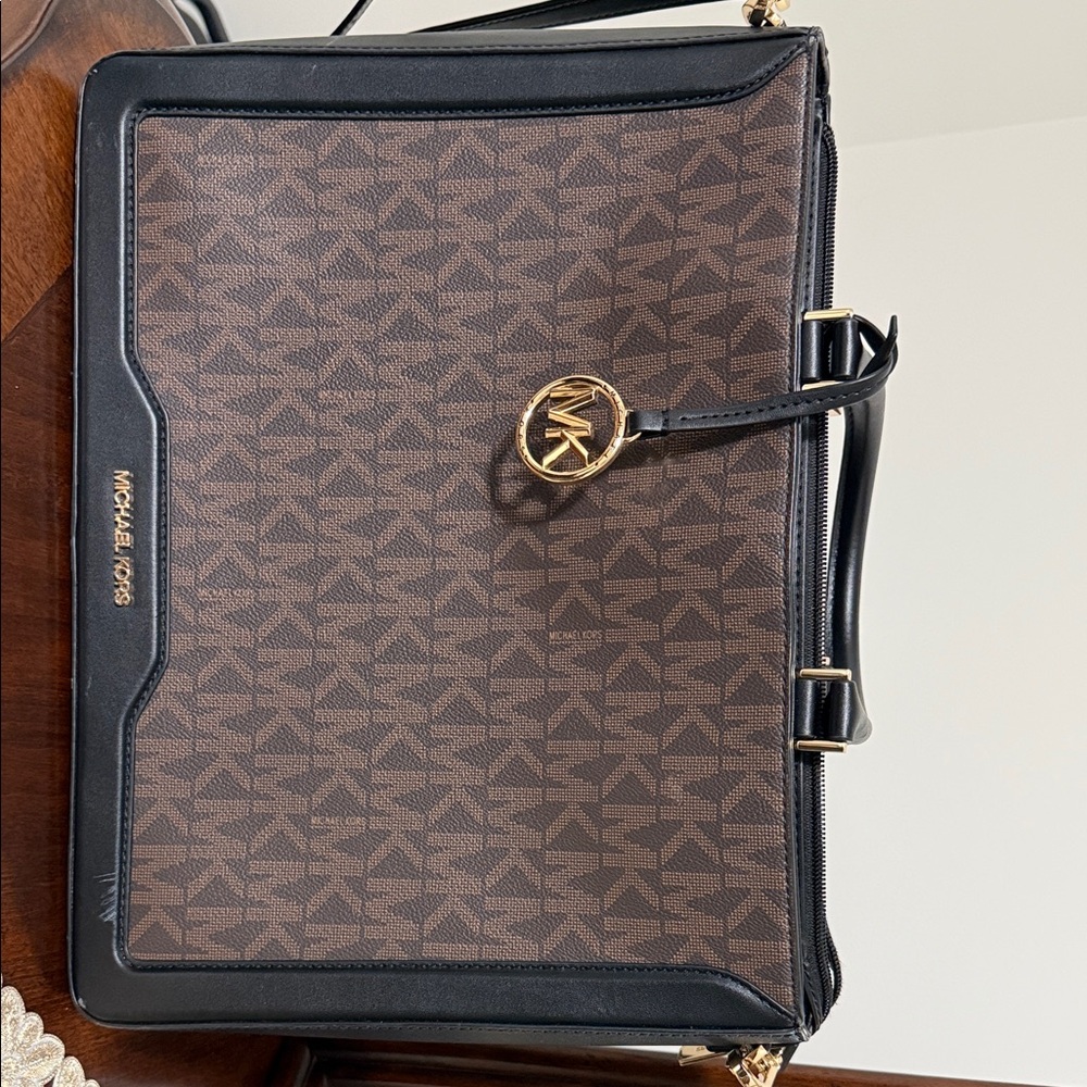 Michael Kors Signature Brown and Black Briefcase